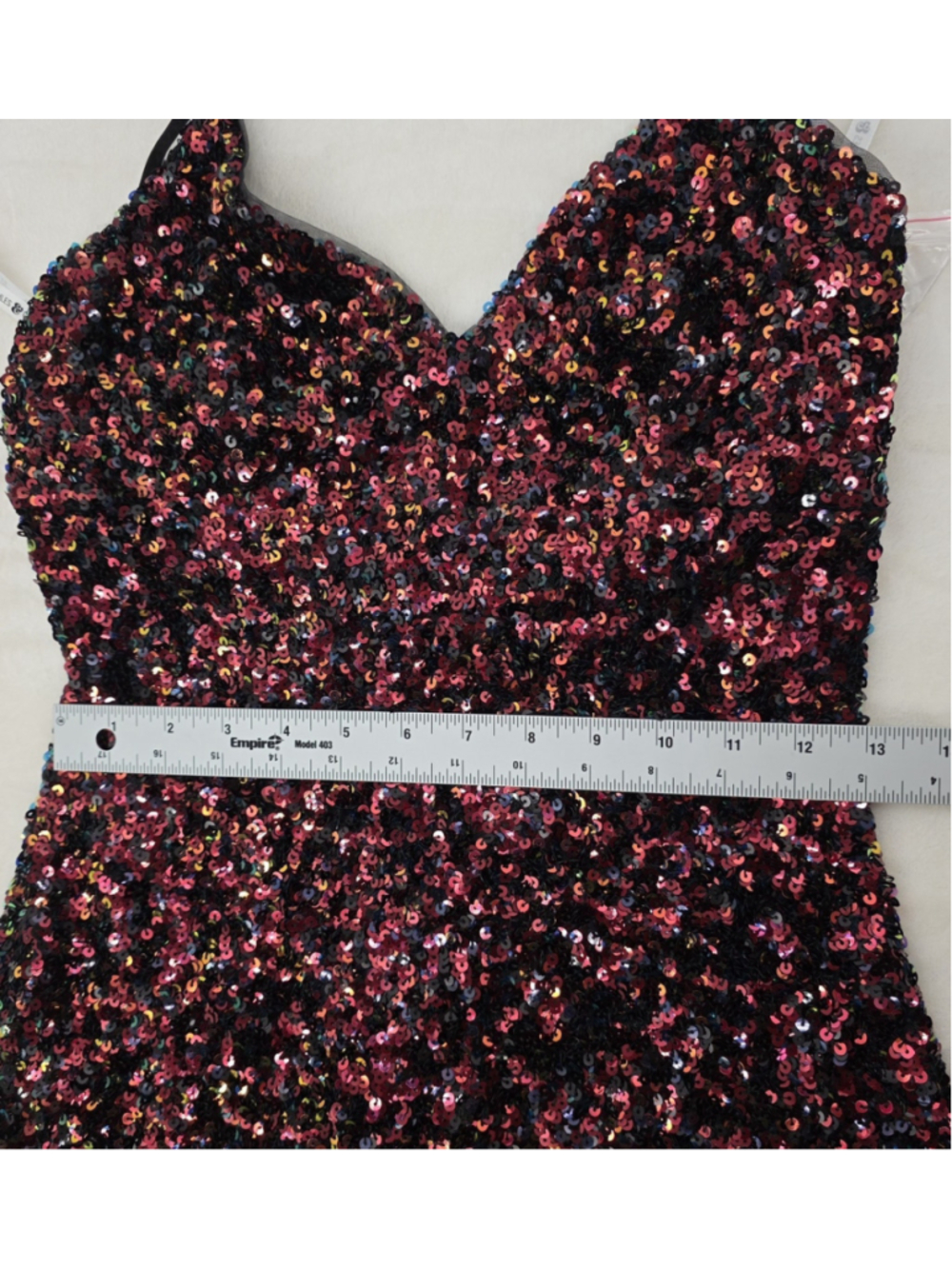 David's Bridal Dress Size 2 Sequin Glam Y2K Slip Midi Party Cocktail - Picture 10 of 13